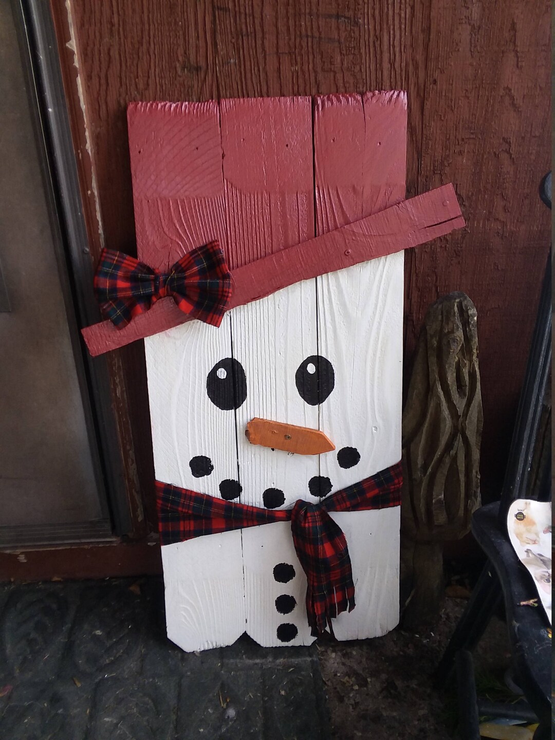 Red Snowman Christmas Sign Pallet Wood Decoration - Etsy