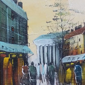 Hopkins &quot;Cityscape&quot; Oil Painting On Board