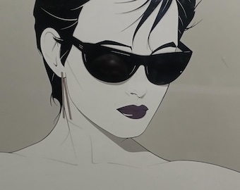 80s Patrick Nagel “sunglasses” Silver Foil Signed Print - Etsy