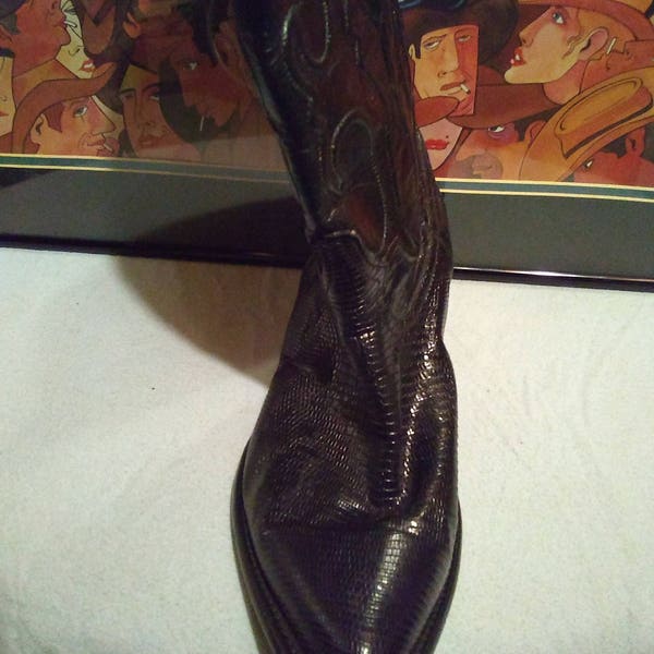 Los Altos Authentic Lizard J-Toe Cowboy Boots