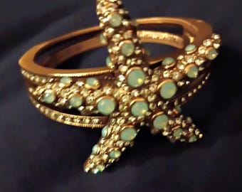 Heidi Daus "Starfish" Design Swarovski Crystal Cuff Bracelet
