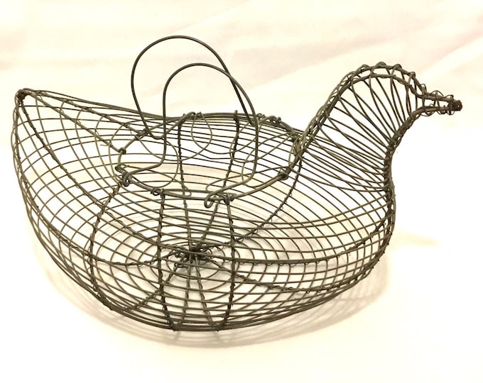 Vintage Wire Chicken Egg Basket Etsy