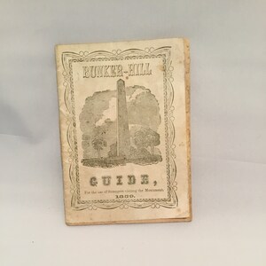 Antique 1859 Bunker Hill Guide Pamphlet
