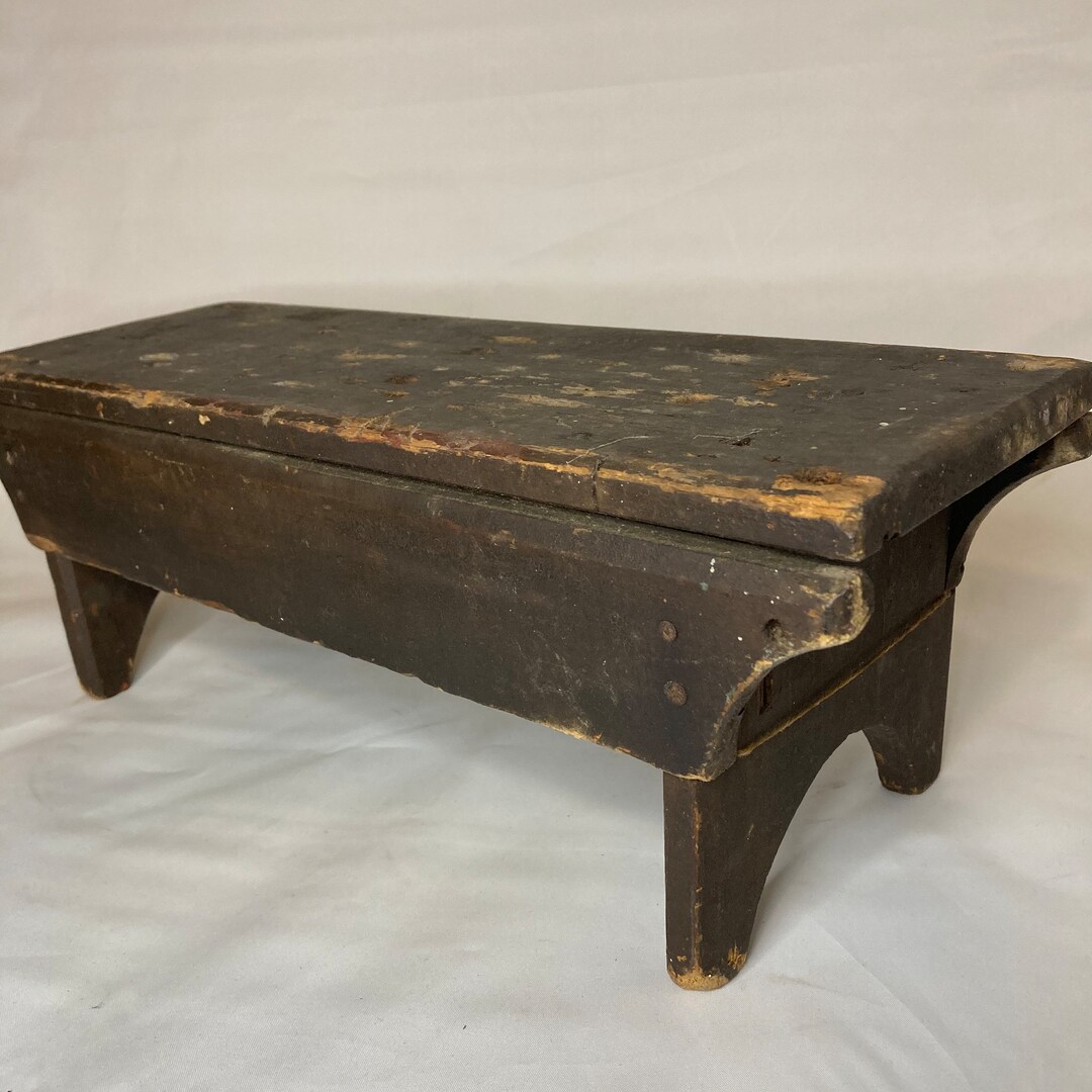 Early Antique Primitive Wooden Stool From Vermont - Etsy