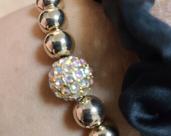 CRYSTAL BALL | stocking stuffer, stocking stuffer for women, beaded bracelet, charm bracelet, nickel free jewelry, nickel free bracelet,