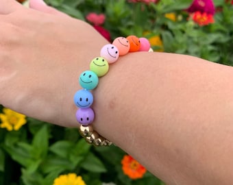 ALL SMILES |  valentines bracelet, galentines gift, valentines gift for her, smile face jewelry, smile face bracelet, smiley face,