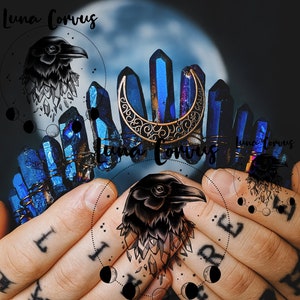 Luna NEBULA ~ Corona di Cristallo. Corona Festival. Cristalli. Tiara. Strega. Boho. Luna. Figlio della Luna. Fiaba. Festival. Matrimonio. Blu. Quarzo.