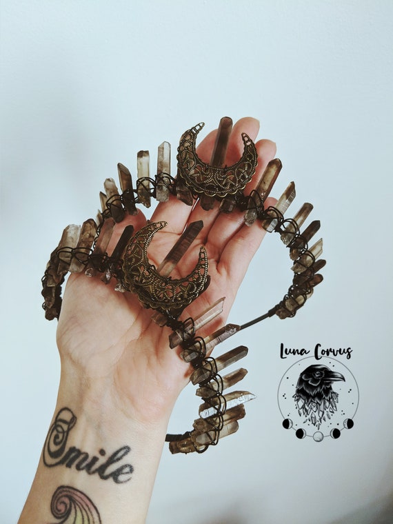 Luna ARTEMIS ~ Smoky Quartz. Crystal Crown. Crowns. Crystals  display picture 3