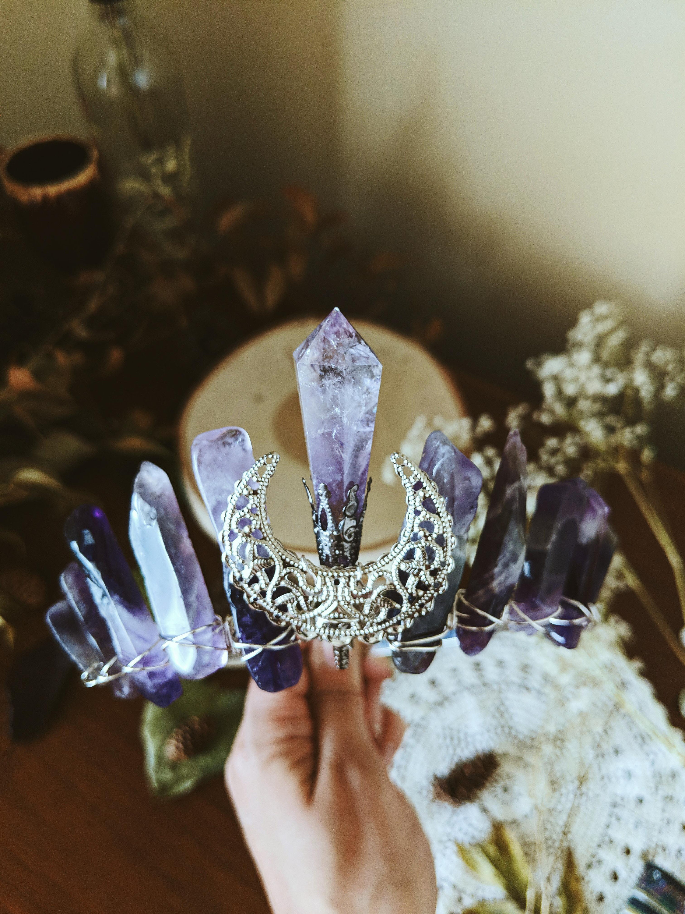 Luna Amethyst Queen Crystal Crown. Festival Crown. Crystals. Etsy