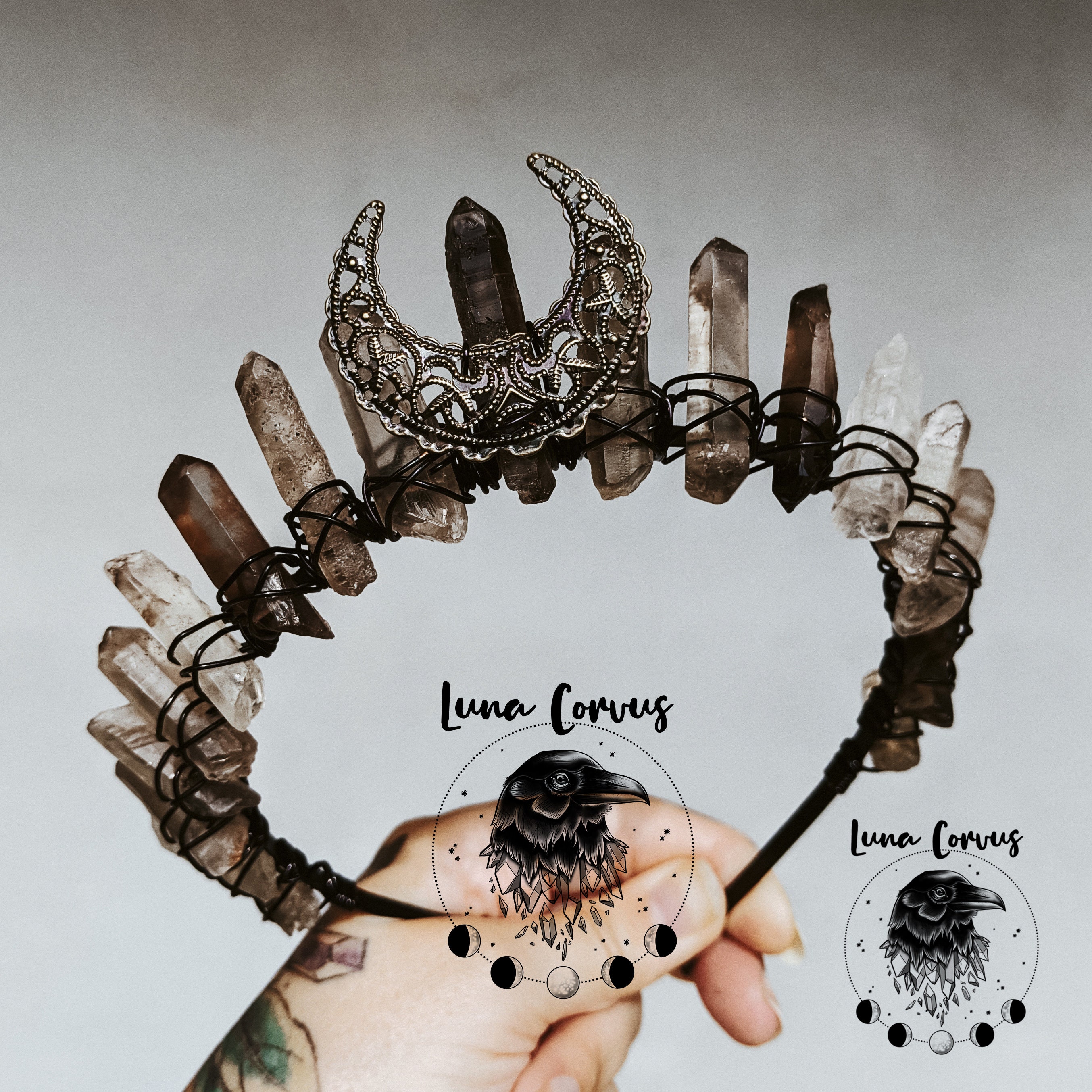 Artemis/fairy crown with crystals Demeter Crown - Crystal Crown Headpiece - Goddess Demeter  main image 3