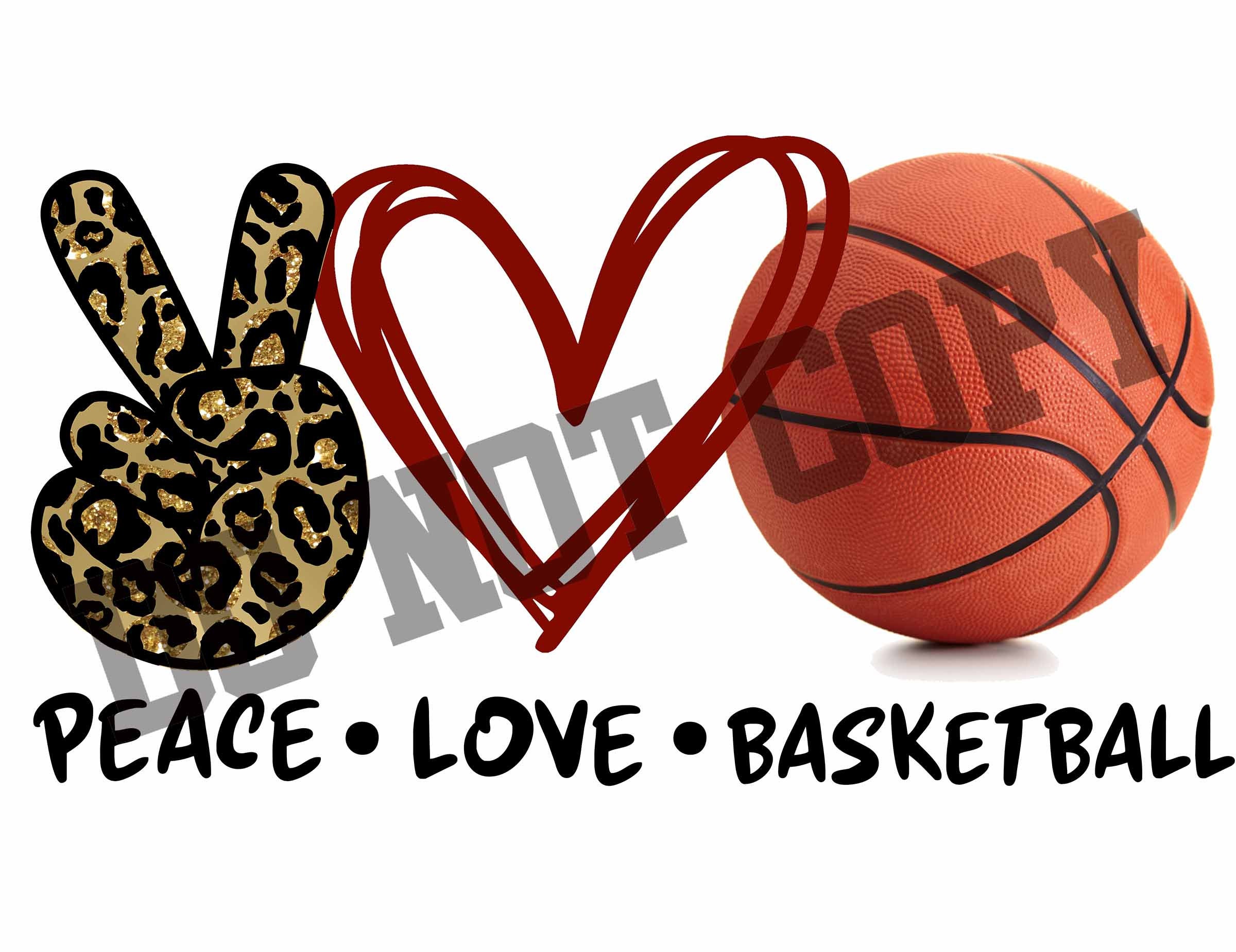 Download Peace Love Basketball PNG digital download sublimation ...