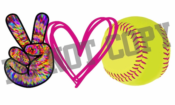 Download Tye Dye Peace Love Softball Png Digital Download Sublimation Etsy