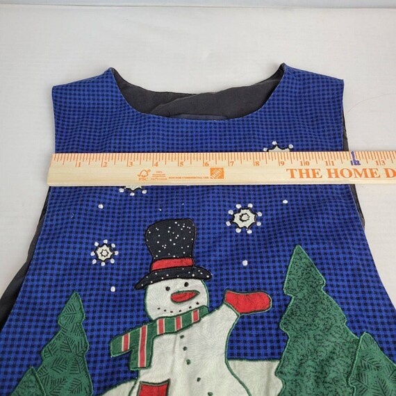 Vintage J.G. Hook Christmas Dress Sz 8 Blue Snowm… - image 5