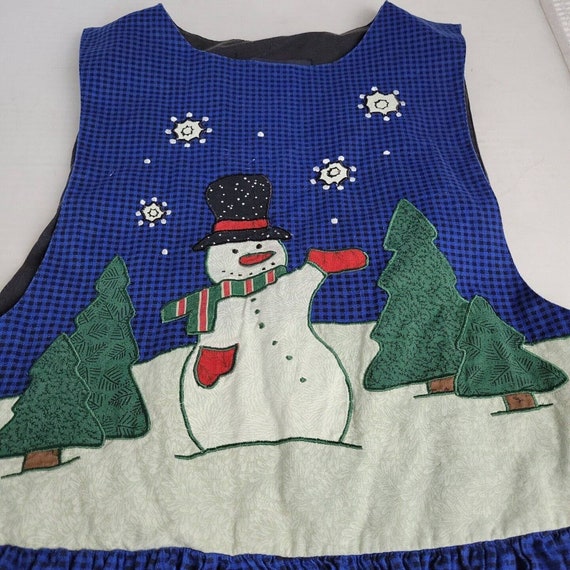 Vintage J.G. Hook Christmas Dress Sz 8 Blue Snowm… - image 3