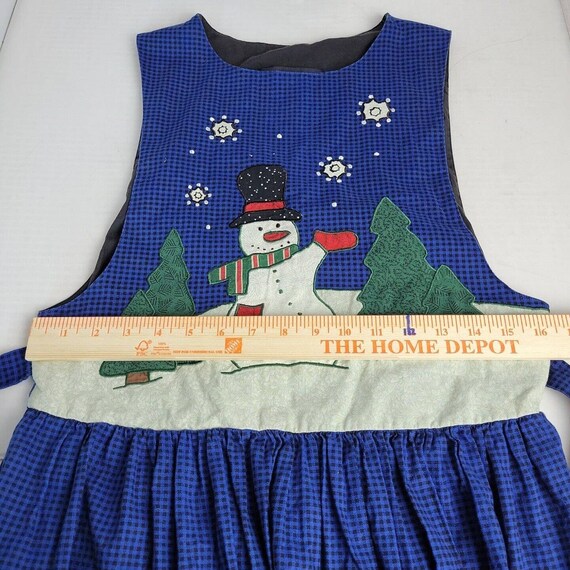 Vintage J.G. Hook Christmas Dress Sz 8 Blue Snowm… - image 6