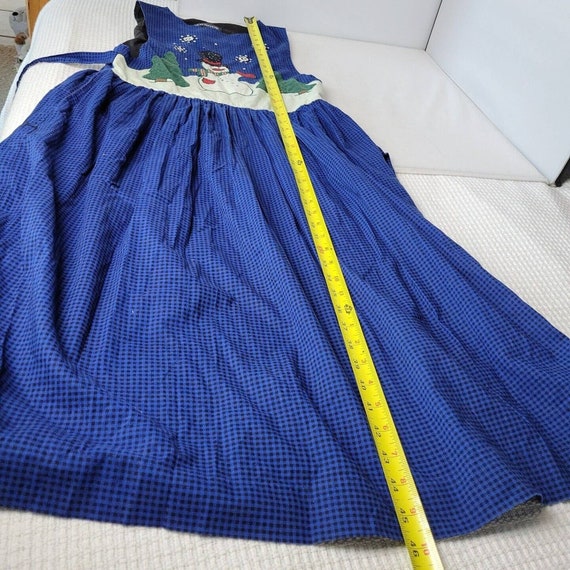 Vintage J.G. Hook Christmas Dress Sz 8 Blue Snowm… - image 7