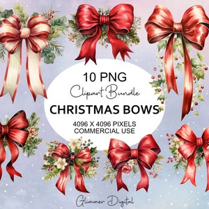 Christmas Greenery Clipart 20 PNG - Watercolor Christmas Clipart Bundle - Commercial Use Clipart - Classic Christmas PNG - Holly Clipart