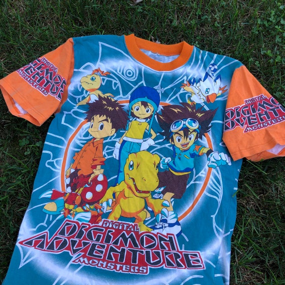 90s Vintage Digimon Shirt Vintage Big Print Shirt