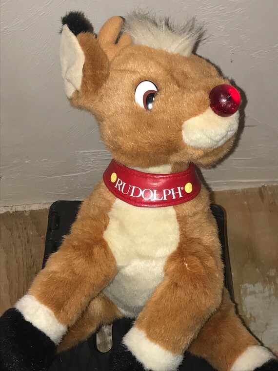 vintage rudolph the red nosed reindeer stuffed animal