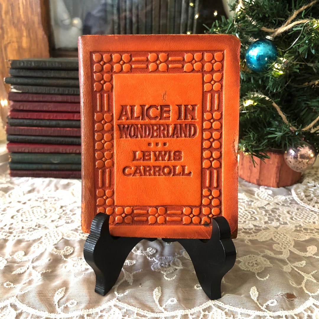 Alice in Wonderland ANTIQUE Little Leather Library Book MINI Etsy