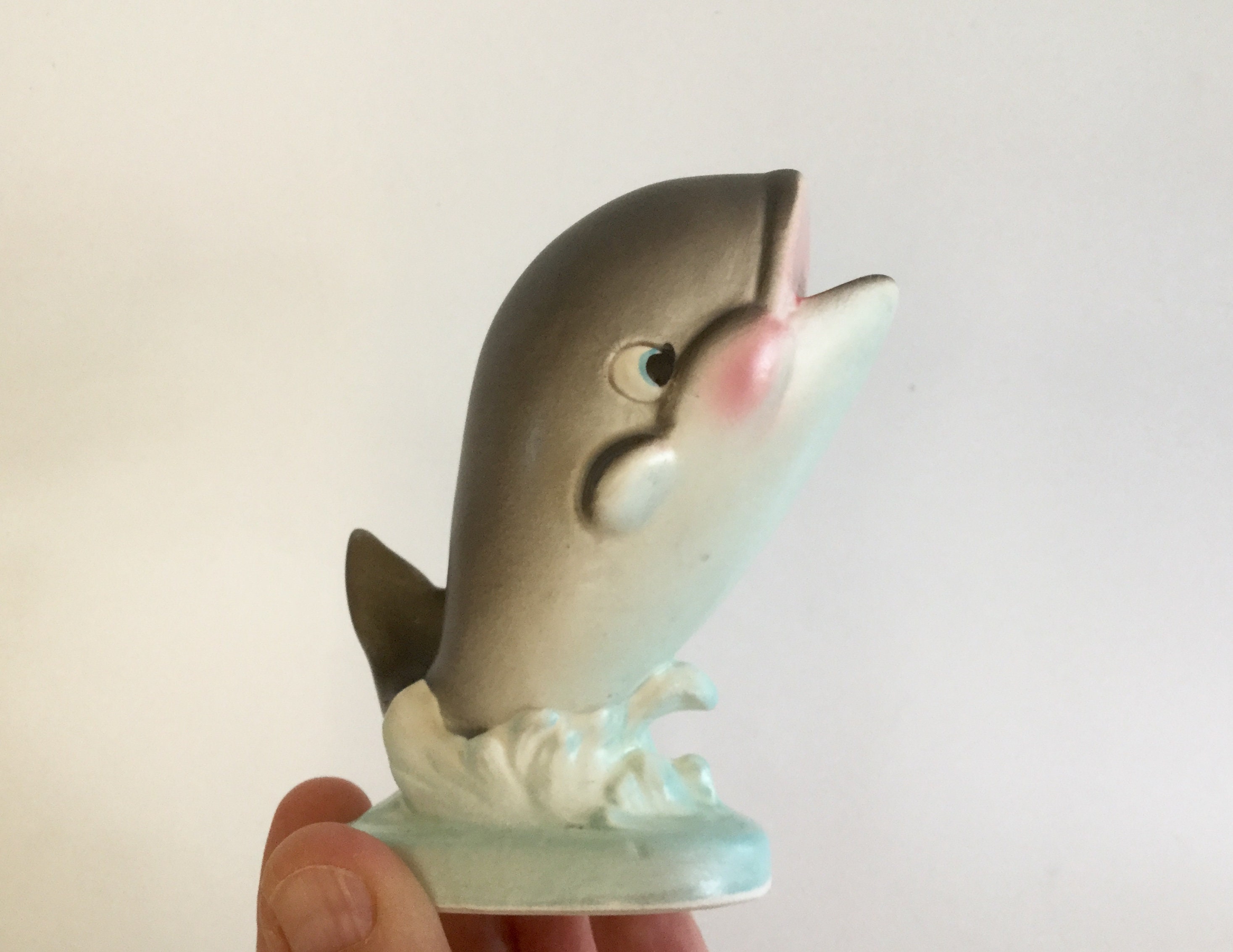 Vintage Ceramic Whale Figurine Whale Decor Curio Made In Japan Etsy