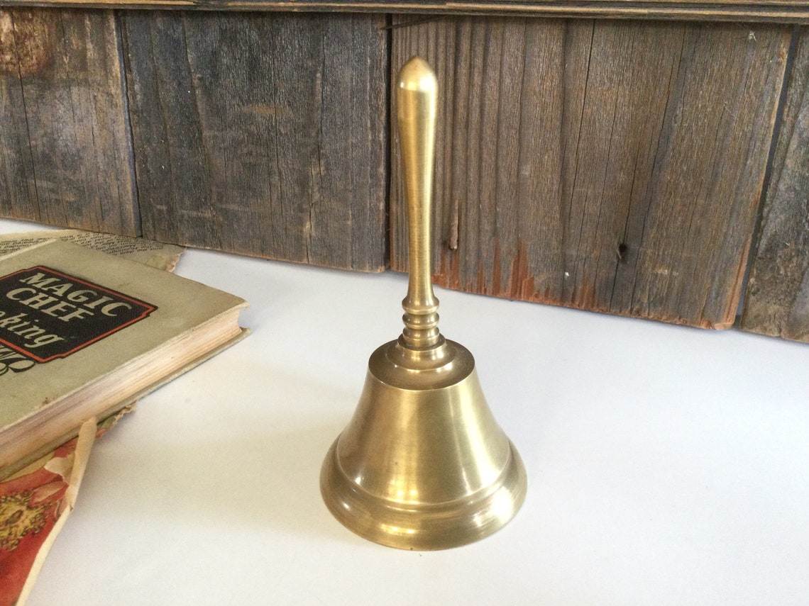 Vintage Brass Lunch Bell Small 4.75 inch Bell Brass Bell Etsy