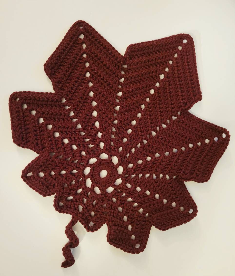Crocheted Leaf Placemats Fall Thanksgiving Halloween Etsy Nederland
