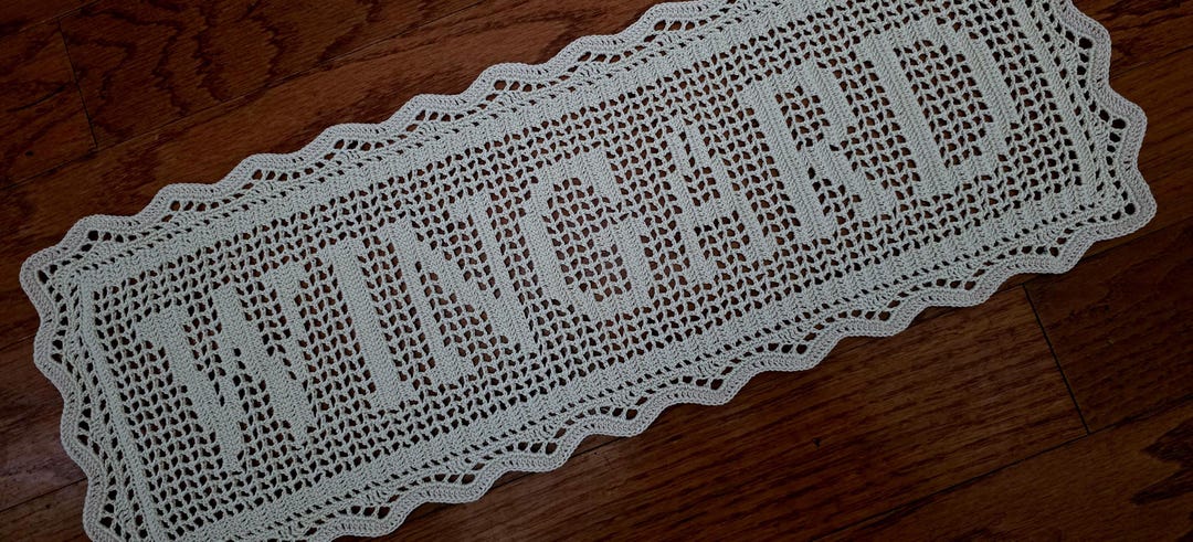 Crochet Name Doily, Wedding Gift, Anniversary Gift, Antique, Decor