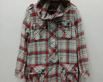 Hysteric Glamour Checker Fish Tail Hood Size M #G