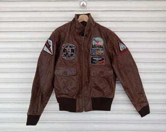 Vintage 1960s U.S. Navy Ralph Edwards G-1 Leather and Shearling