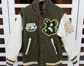 Japanische Marke Bootlegbooth Schreibweise Big Logo Varsity Jacke Größe M