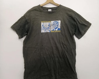 Vintage guter Busch gegen schlechten Busch beunruhigt Größe M #C