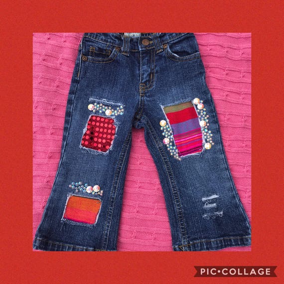 Serape store patch jeans