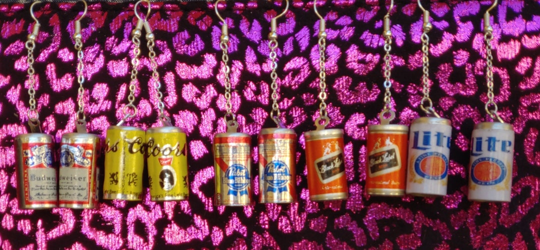 Mini Beer Can Earrings Coors Pabst Budweiser Miller Lite Etsy