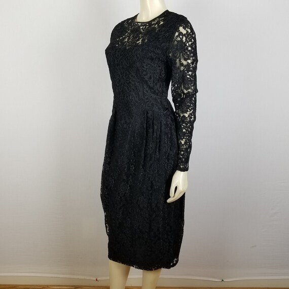 Vintage Nancy Johnson black lace long sleeved siz… - image 3