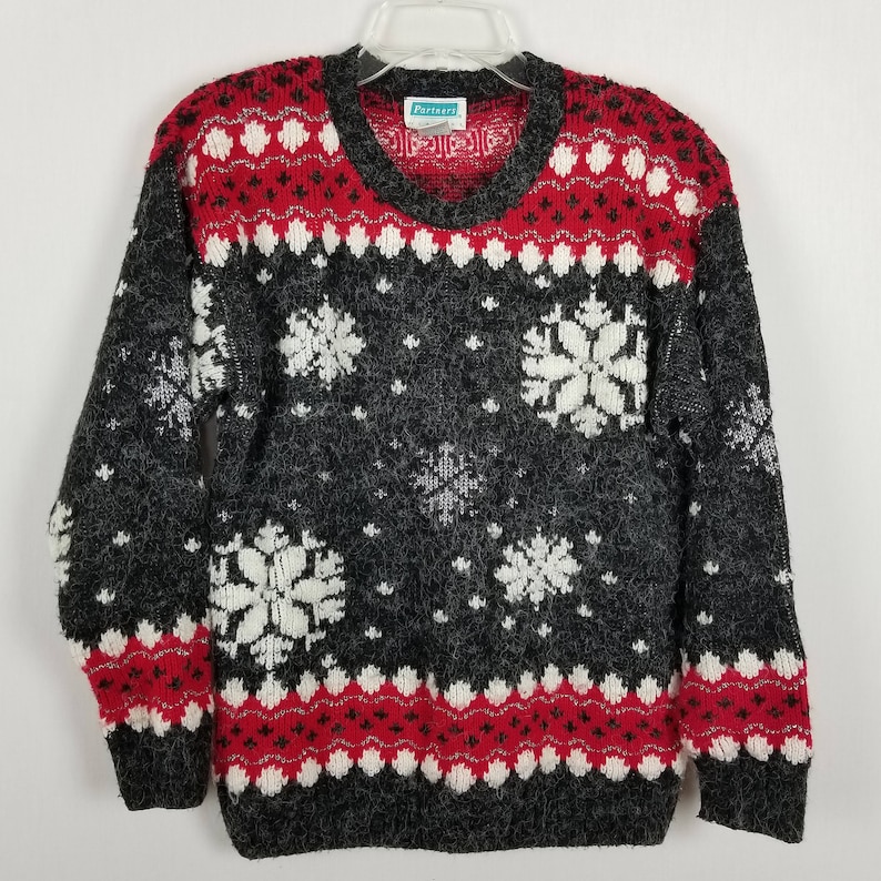 Partners Mervyns Vintage snowflakes geometric 100/% acrylic sweater size S
