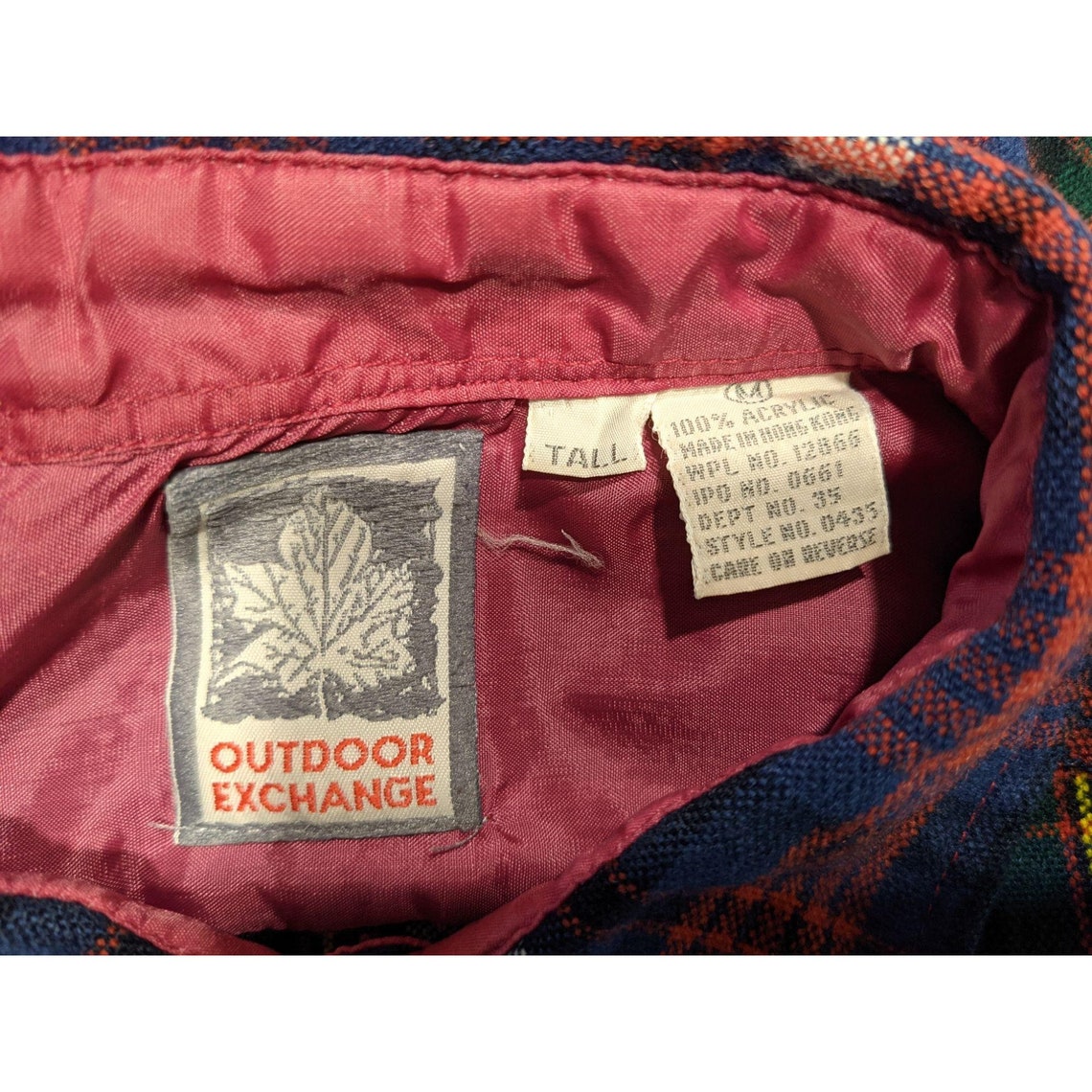 Vintage Outdoor Exchange Flannel Plaid Button Down Long Sleeved Red