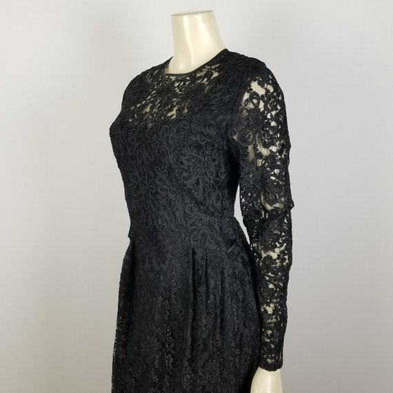 Vintage Nancy Johnson black lace long sleeved siz… - image 5