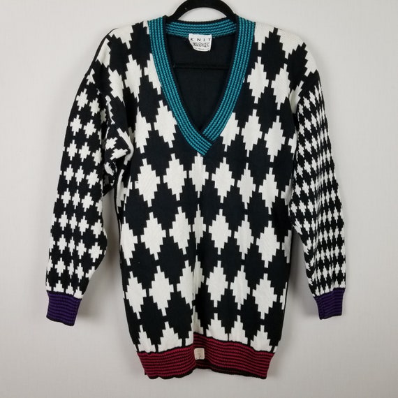 1990's Vintage Knit Kraze by Knit Maven colorful V