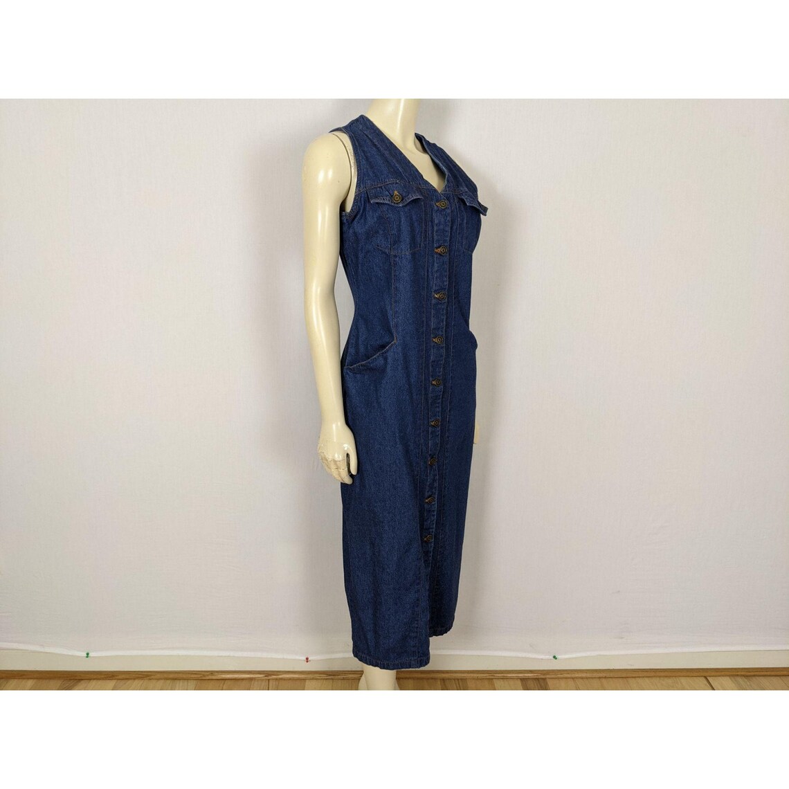 Vintage Willi Wear Sport sin mangas denim de largo largo