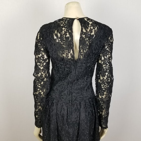 Vintage Nancy Johnson black lace long sleeved siz… - image 7