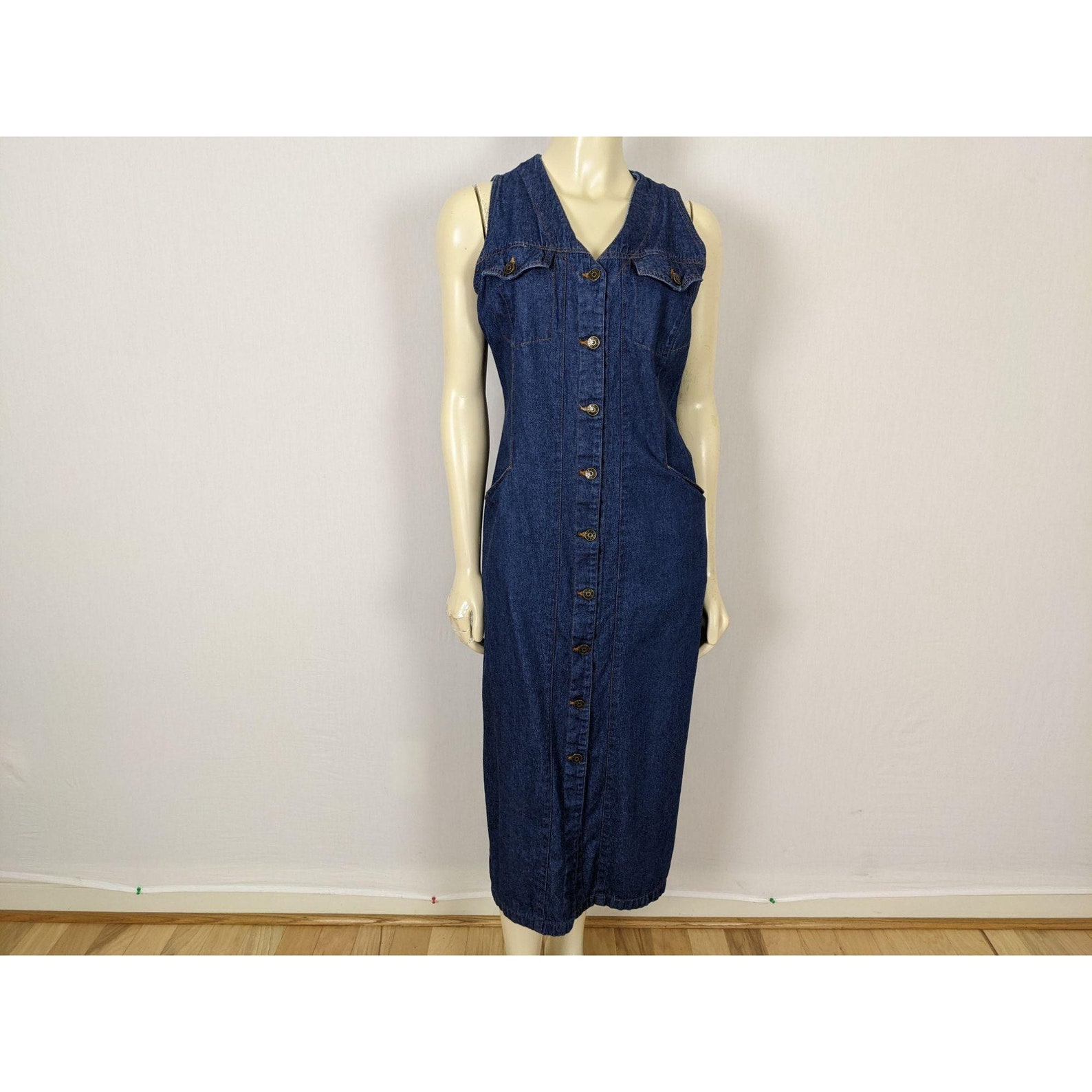 Vintage Willi Wear Sport sin mangas denim de largo largo
