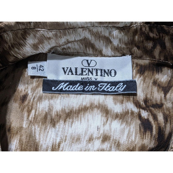 miss miss by valentino　ブラウス Valentino Miss V Long Sleeved Silk Button Front Tiger Print