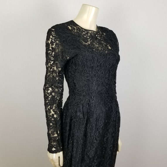 Vintage Nancy Johnson black lace long sleeved siz… - image 4