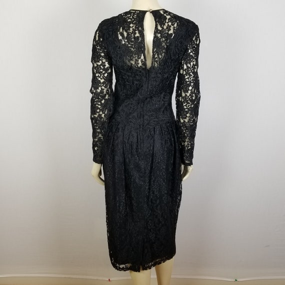 Vintage Nancy Johnson black lace long sleeved siz… - image 8