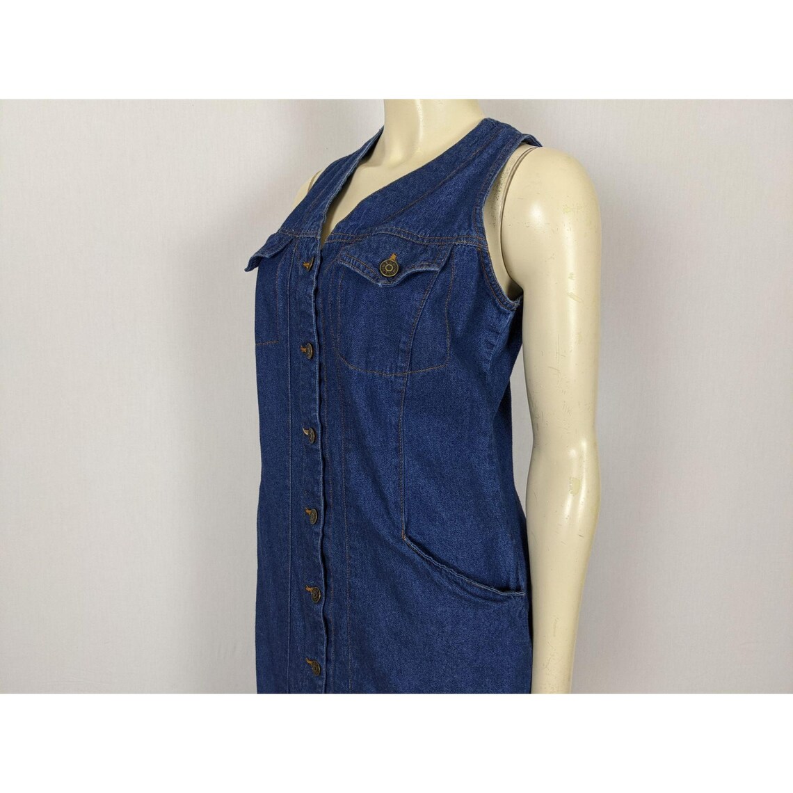 Vintage Willi Wear Sport sin mangas denim de largo largo