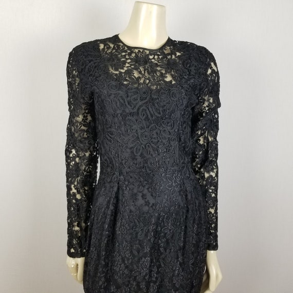 Vintage Nancy Johnson black lace long sleeved siz… - image 6