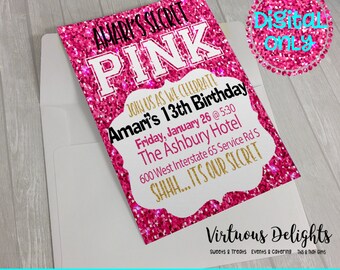 pink invitations etsy