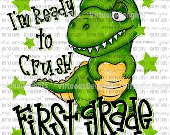 Dinosaur Back to School PNG: Dino Shirt, Tumbler Design (Digital Download) VDG010