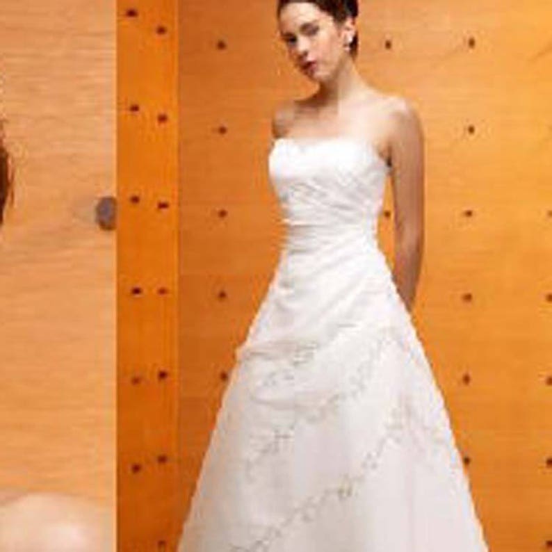 Ivory Chiffon Strapless A Line Wedding Dress main image 0